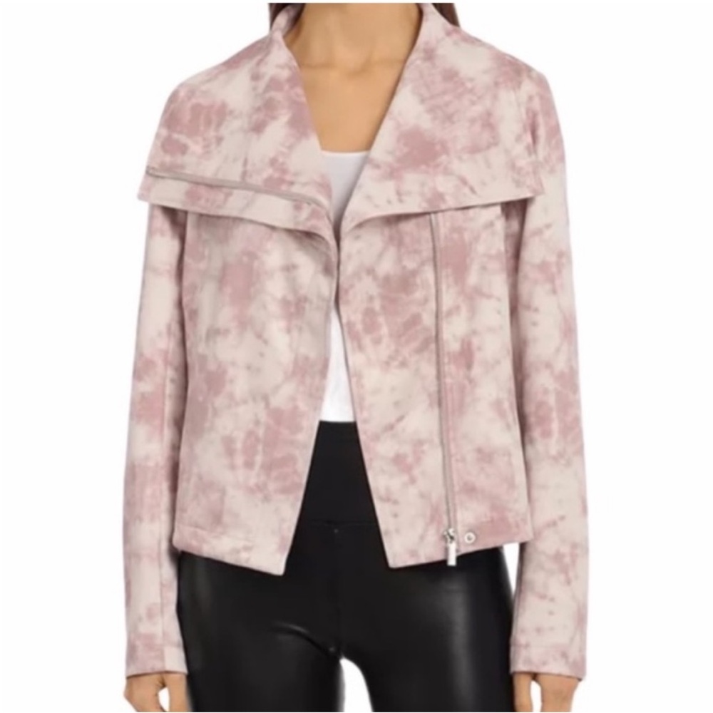 Bagatelle NWT Faux Suede Tie Dye Pink Moto Jacket Women's Jacket M